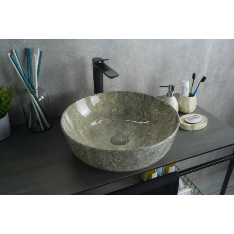 Раковина Gid Esfera Mnc498 54438, 41 см, фаянс, с донным клапаном, под камень глянцевая