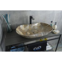 Раковина Gid Lago Mnc503 54440, 66 см, фаянс, с донным клапаном, под камень глянцевая