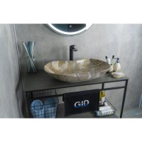 Раковина Gid Lago Mnc503 54440, 66 см, фаянс, с донным клапаном, под камень глянцевая