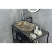 Раковина Gid Lago Mnc503 54440, 66 см, фаянс, с донным клапаном, под камень глянцевая