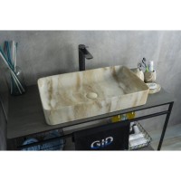 Раковина Gid Geometrico Mnc596 54457, 60 см, фаянс, с донным клапаном, под камень глянцевая