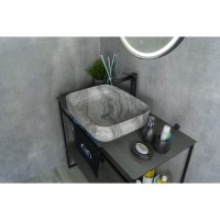 Раковина Gid Geometrico Mnc597 54458, 50 см, фаянс, с донным клапаном, под камень глянцевая