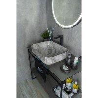Раковина Gid Geometrico Mnc597 54458, 50 см, фаянс, с донным клапаном, под камень глянцевая