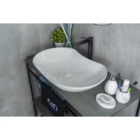 Раковина Gid Lago Mnc503H012 54464, 66 см, фаянс, с донным клапаном, под камень глянцевая