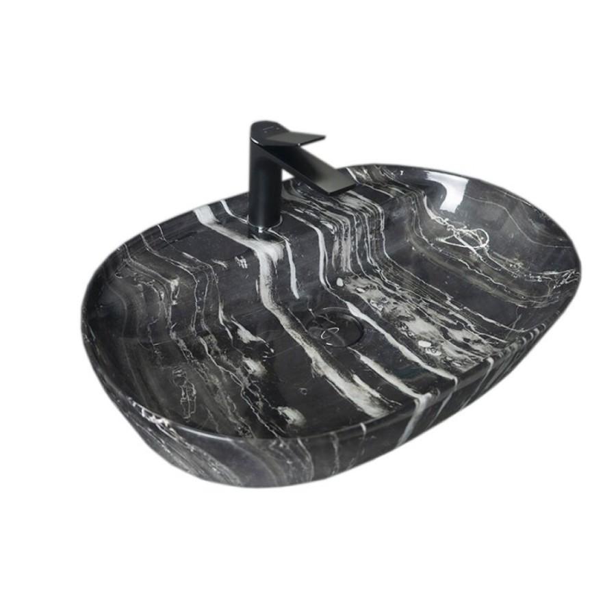 Раковина Gid Lago Bs1346 54466, 61 см, фаянс, под камень глянцевая