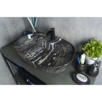 Раковина Gid Lago Bs1346 54466, 61 см, фаянс, под камень глянцевая