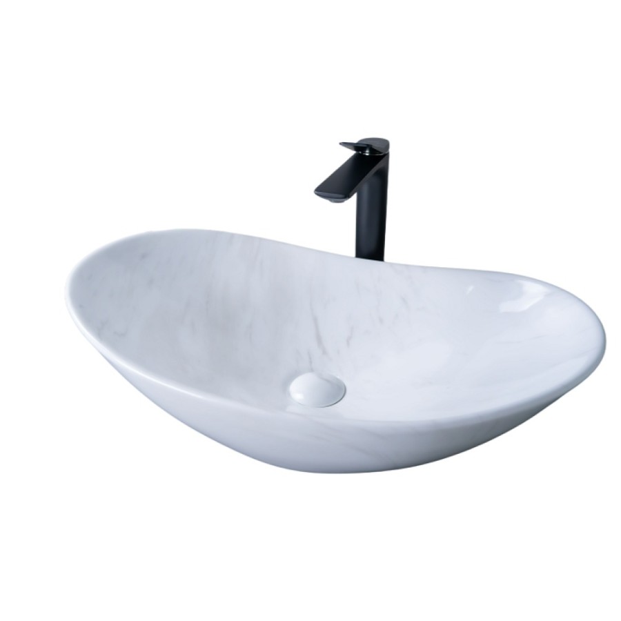 Раковина Gid Lago Ws9811 54468, 61 см, фаянс, белая под камень