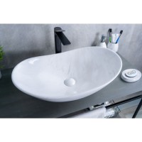 Раковина Gid Lago Ws9811 54468, 61 см, фаянс, белая под камень