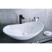 Раковина Gid Lago Ws9811 54468, 61 см, фаянс, белая под камень