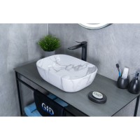 Раковина Gid Geometrico Mnc333C 54469, 46 см, фаянс, с донным клапаном, под камень глянцевая