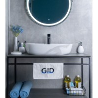 Раковина Gid Lago Mnc346C 54470, 61 см, фаянс, с донным клапаном, под камень глянцевая