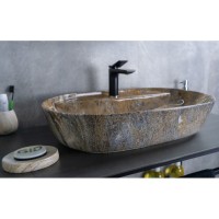 Раковина Gid Lago Mnc346T 54471, 61 см, фаянс, с донным клапаном, под камень глянцевая