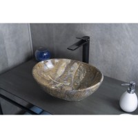 Раковина Gid Lago Mnc138T 54472, 41 см, фаянс, с донным клапаном, под камень глянцевая
