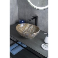 Раковина Gid Lago Mnc138T 54472, 41 см, фаянс, с донным клапаном, под камень глянцевая