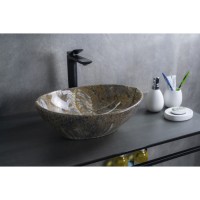 Раковина Gid Lago Mnc138T 54472, 41 см, фаянс, с донным клапаном, под камень глянцевая