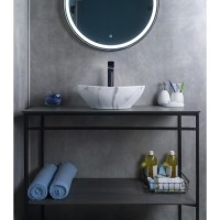 Раковина Gid Lago Mnc138C 54473, 41 см, фаянс, с донным клапаном, под камень глянцевая