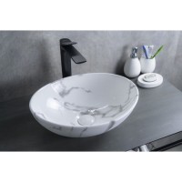 Раковина Gid Lago Mnc138C 54473, 41 см, фаянс, с донным клапаном, под камень глянцевая