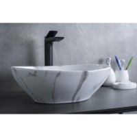 Раковина Gid Lago Mnc138C 54473, 41 см, фаянс, с донным клапаном, под камень глянцевая