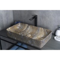 Раковина Gid Geometrico Mnc396T 54475, 60 см, фаянс, с донным клапаном, под камень глянцевая