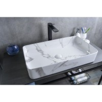 Раковина Gid Geometrico Mnc396C 54476, 60 см, фаянс, с донным клапаном, под камень глянцевая
