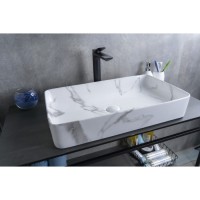 Раковина Gid Geometrico Mnc396C 54476, 60 см, фаянс, с донным клапаном, под камень глянцевая