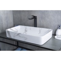 Раковина Gid Geometrico Mnc396C 54476, 60 см, фаянс, с донным клапаном, под камень глянцевая