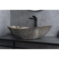 Раковина Gid Lago Mnc811T 54477, 61 см, фаянс, с донным клапаном, под камень глянцевая