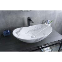 Раковина Gid Lago Mnc811C 54478, 61 см, фаянс, с донным клапаном, под камень глянцевая