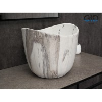 Раковина Gid Creativo Mnc9303 54479, 36 см, фаянс, с донным клапаном, под камень матовая
