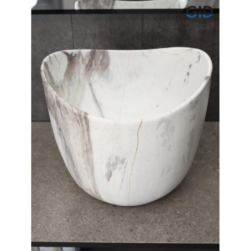 Раковина Gid Creativo Mnc9303 54479, 36 см, фаянс, с донным клапаном, под камень матовая