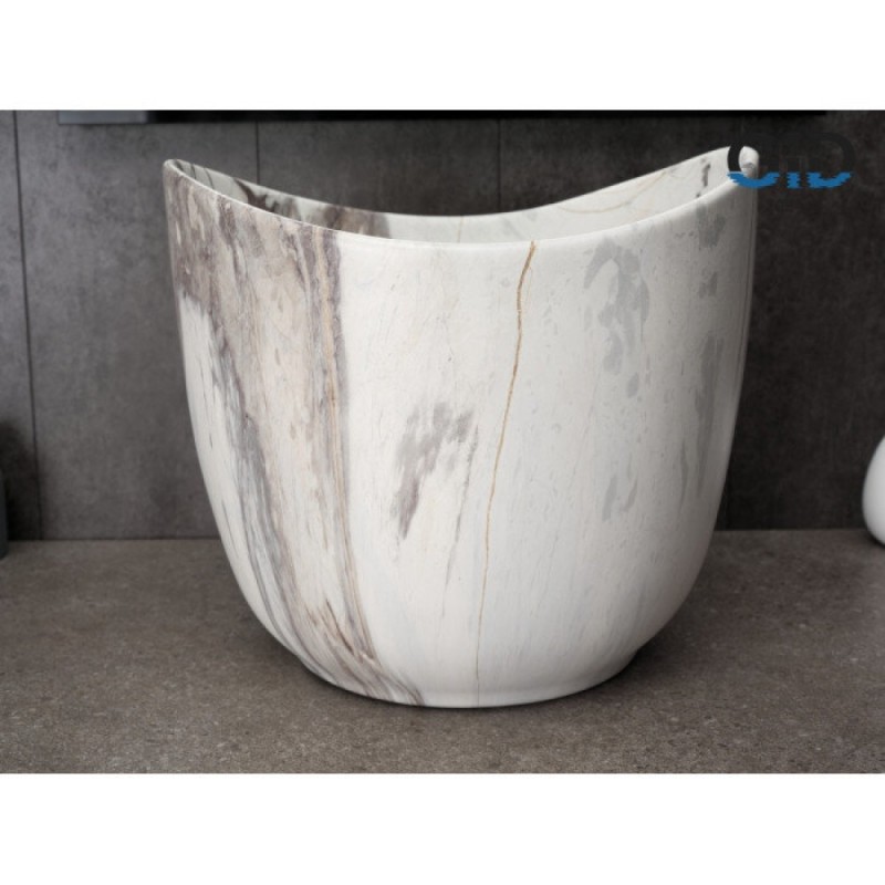 Раковина Gid Creativo Mnc9303 54479, 36 см, фаянс, с донным клапаном, под камень матовая