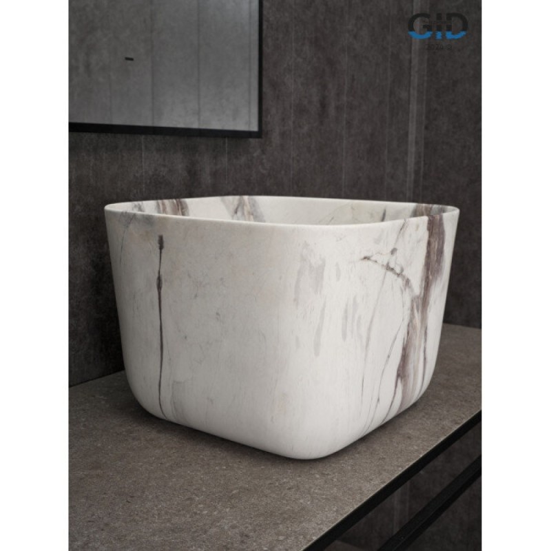 Раковина Gid Creativo Mnc9301 54480, 36 см, фаянс, под камень матовый