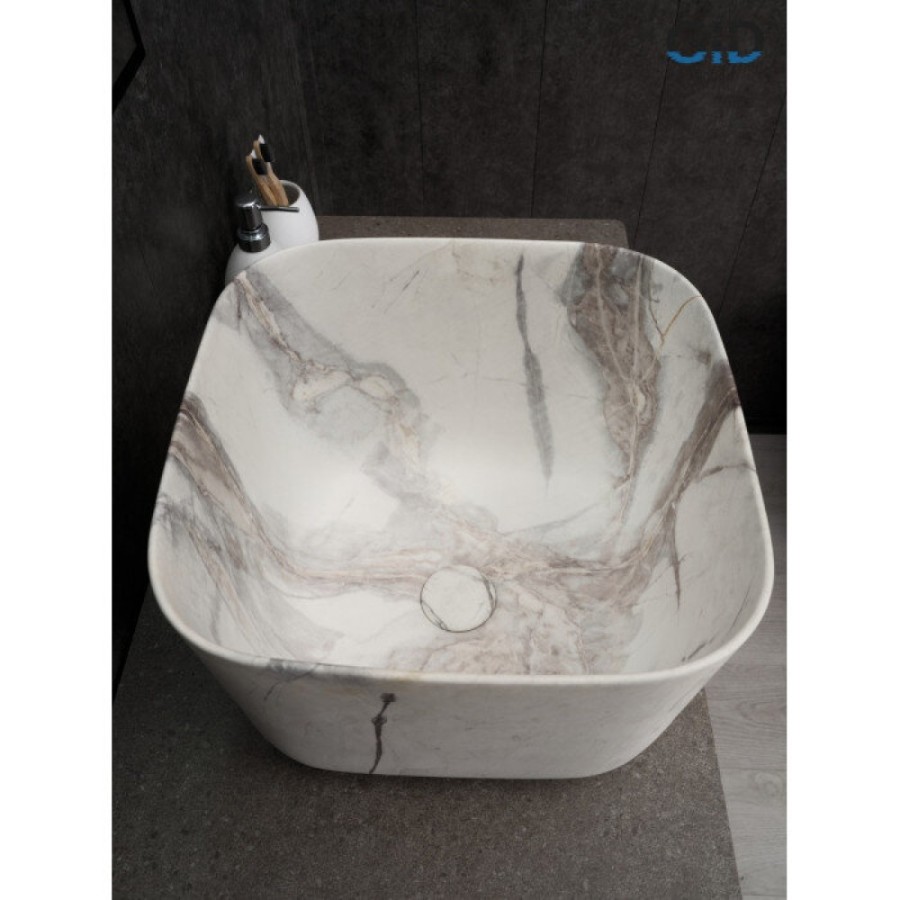 Раковина Gid Creativo Mnc9301 54480, 36 см, фаянс, под камень матовый