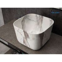 Раковина Gid Creativo Mnc9301 54480, 36 см, фаянс, под камень матовый