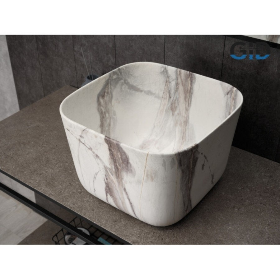 Раковина Gid Creativo Mnc9301 54480, 36 см, фаянс, под камень матовый