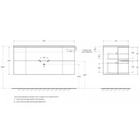 Тумба под раковину Cezares Eden 54842, 120 см, подвесная, коричневый