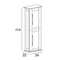 Пенал Cezares Tiffany 54963, 35 см, подвесной, bianco opaco