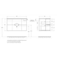 Тумба под раковину Cezares Eden 55070, 90 см, подвесная, коричневый