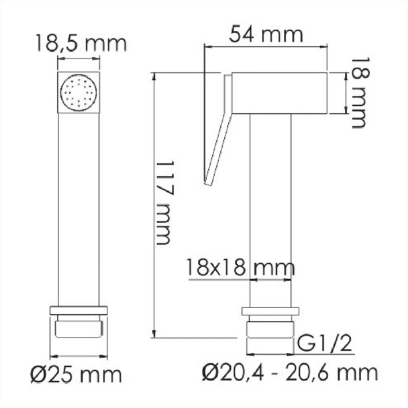 Гигиенический душ WasserKRAFT 5500 А55094, со смесителем, PVD матовое золото
