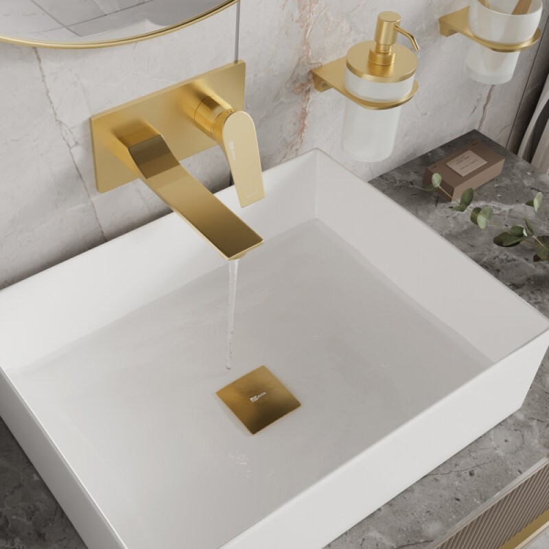 Смеситель скрытого монтажа для раковины WasserKRAFT Aisch 5530, PVD-покрытие, матовое золото