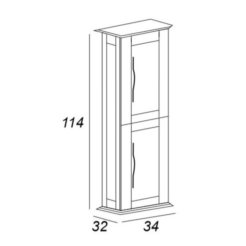 Пенал Cezares Tiffany 55335, 35 см, подвесной, verde opaco