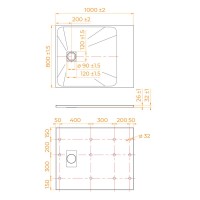 Душевой поддон RGW TSS-108W 553502810-01, 80 х 100 см, прямоугольный, стеклопластик, цвет белый