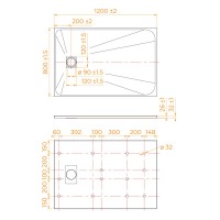 Душевой поддон RGW TSS-128W 553502812-01, 80 х 120 см, прямоугольный, стеклопластик, цвет белый