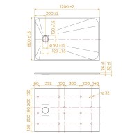 Душевой поддон RGW TSS-B 553502812-04, 120 х 80 см, прямоугольный, черный
