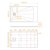 Душевой поддон RGW TSS-148W 553502814-01, 80 х 140 см, прямоугольный, стеклопластик, цвет белый