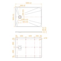 Душевой поддон RGW TSS-129W 553502912-01, 90 х 120 см, прямоугольный, стеклопластик, цвет белый