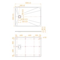 Душевой поддон RGW TSS-B 553502912-04, 120 х 90 см, прямоугольный, черный