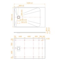 Душевой поддон RGW TSS-149W 553502914-01, 90 х 140 см, прямоугольный, стеклопластик, цвет белый