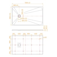 Душевой поддон RGW TSS-159W 553502915-01, 90 х 150 см, прямоугольный, стеклопластик, цвет белый
