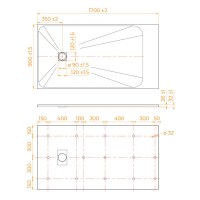 Душевой поддон RGW TSS-179W 553502917-01, 90 х 170 см, прямоугольный, стеклопластик, цвет белый